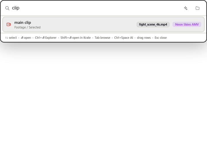 Krate quick search finding a file by its nickname